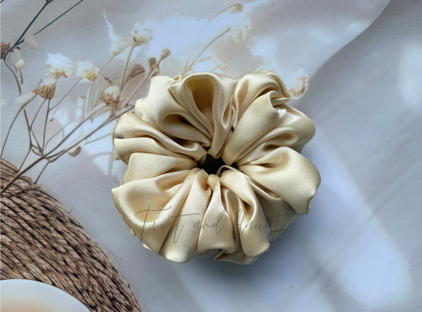 Antique Cream Simply Satin Scrunchie