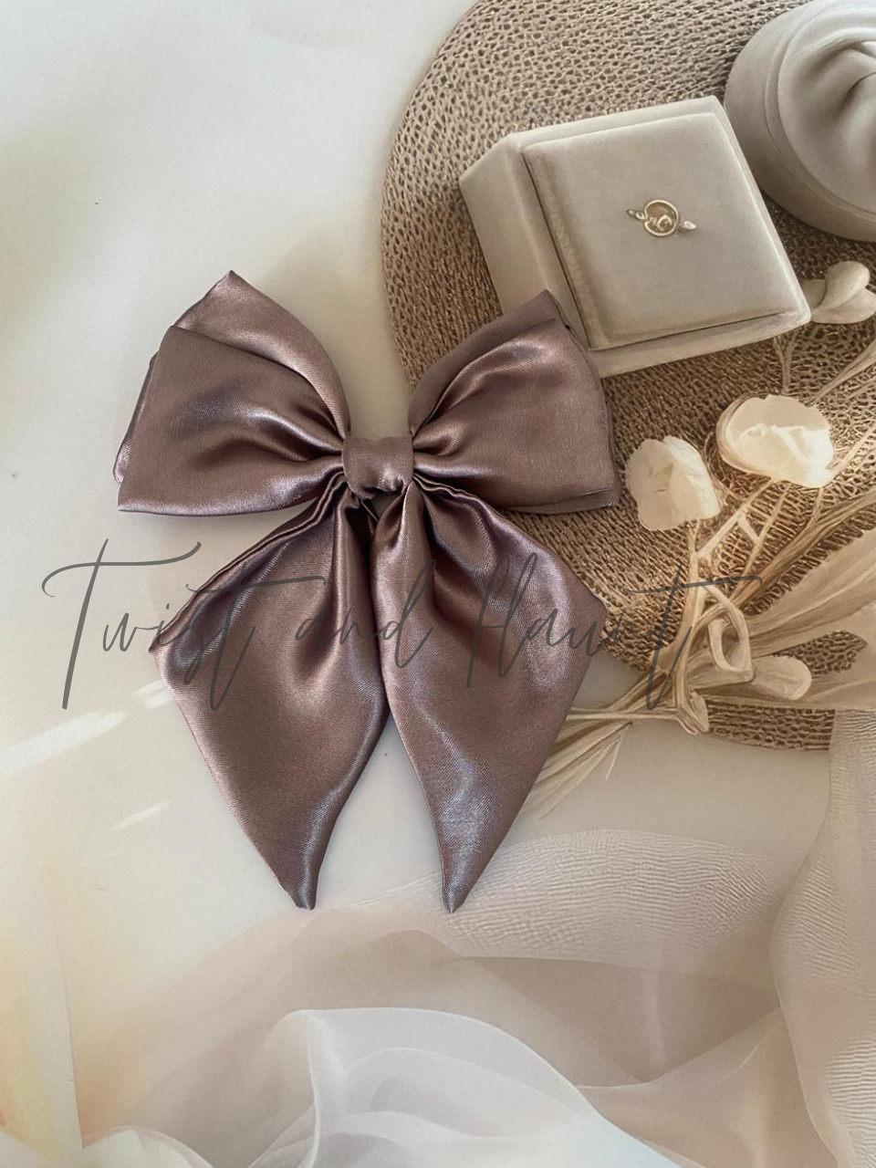 Dark Brown Double Layer Hair Bow