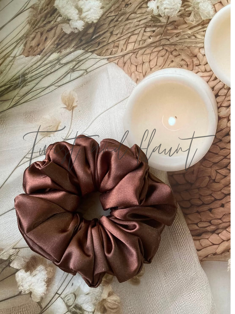 Espresso Simply Satin Scrunchies