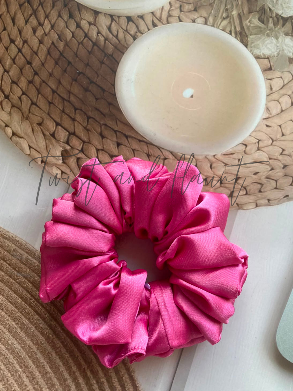 Fuchsia Simply Satin Scrunchies