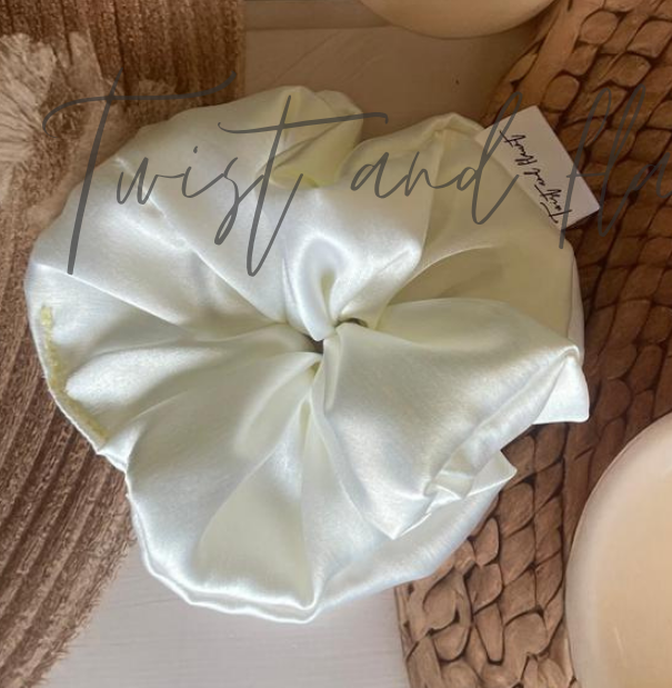 Warm White Simply Satin Scrunchie