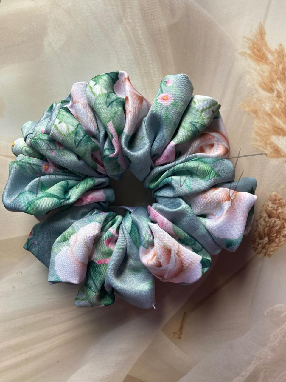 Briar Rose Printed Satin Scrunchies.