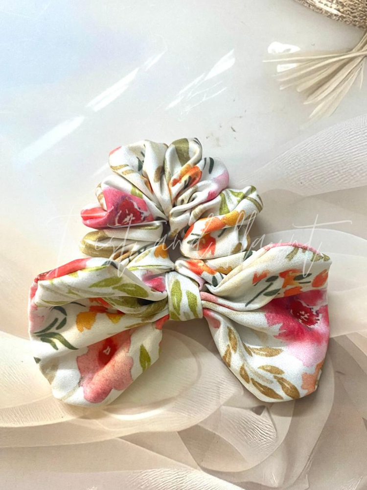 Elegant Satin Bow Serenade Scrunchies