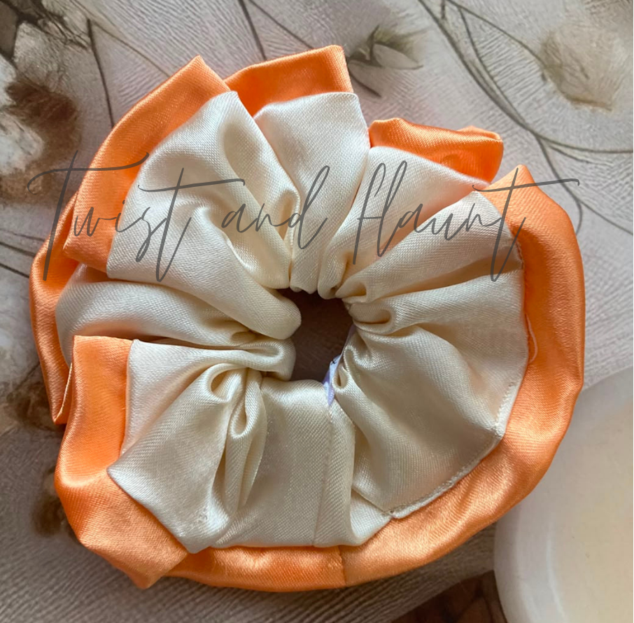 Sunset Ivory Simply Satin Scrunchies