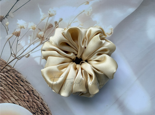 Antique Cream Simply Satin Scrunchie