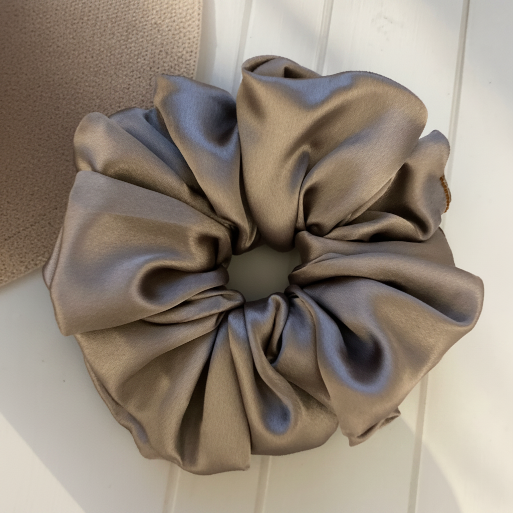 Dusky Brown Simply Satin Scrunchie