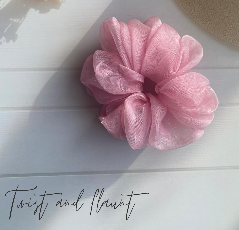 Baby Pink Organza Scrunchie