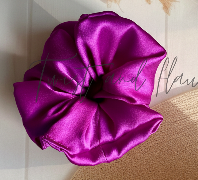 Bright Purple Simply Satin Scrunchie
