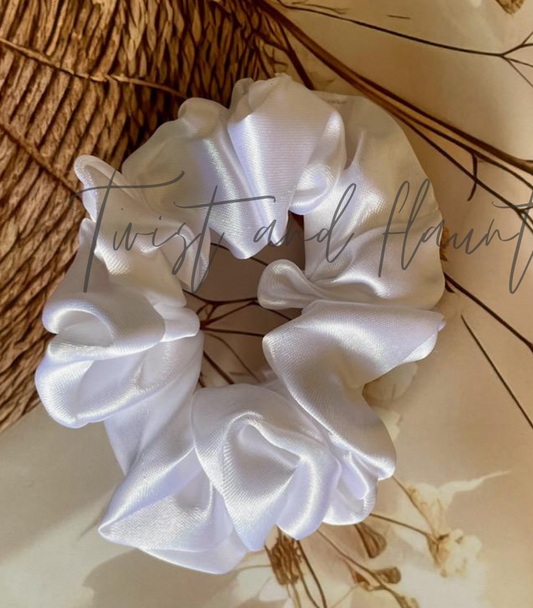Bright White Simply Satin Scrunchie
