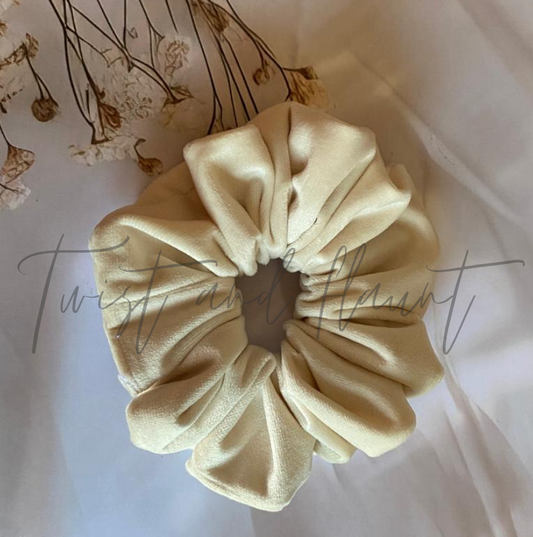 Creamy White Velvet Scrunchie