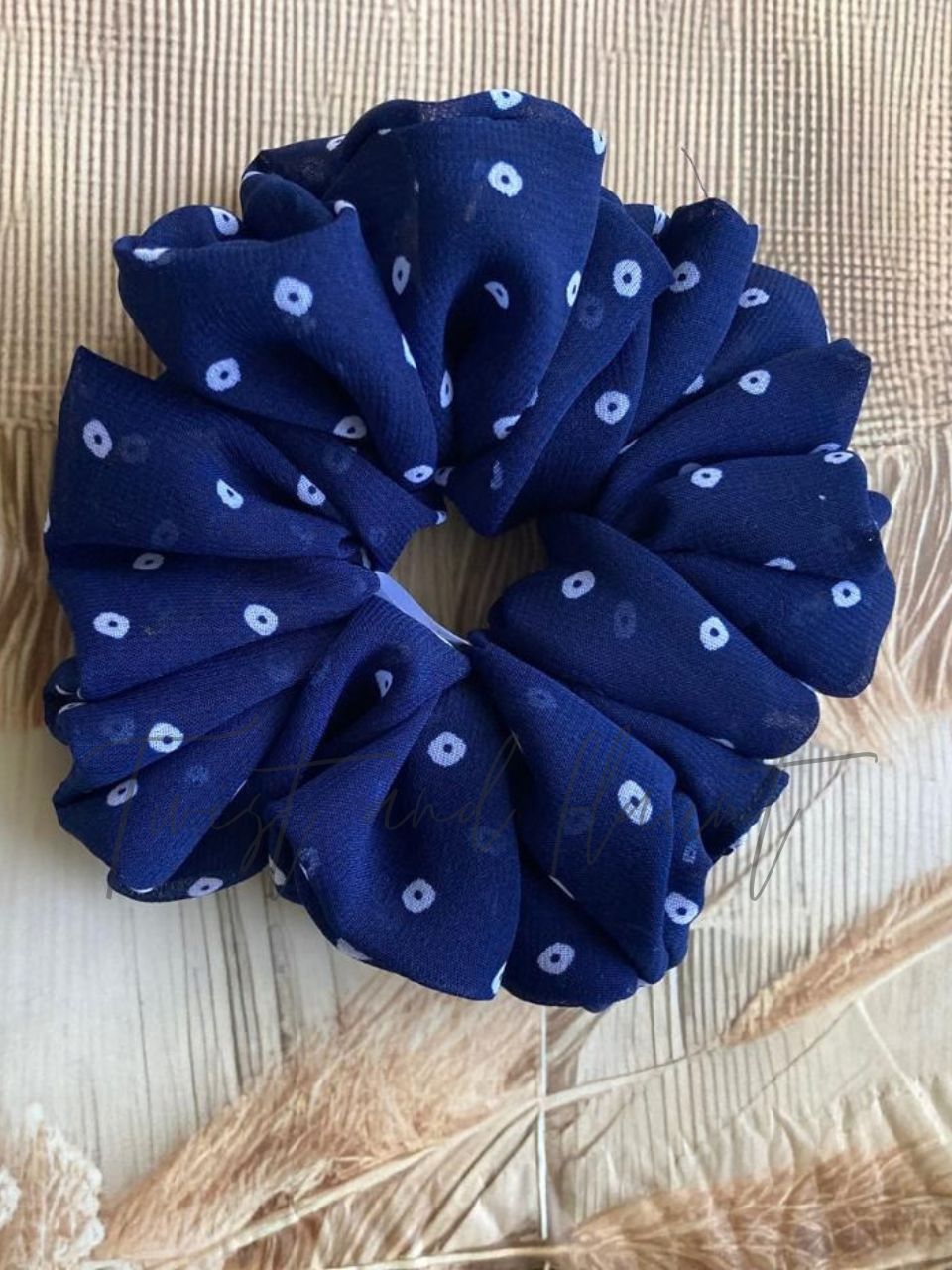Indigo Sprinkle Georgette Scrunchie