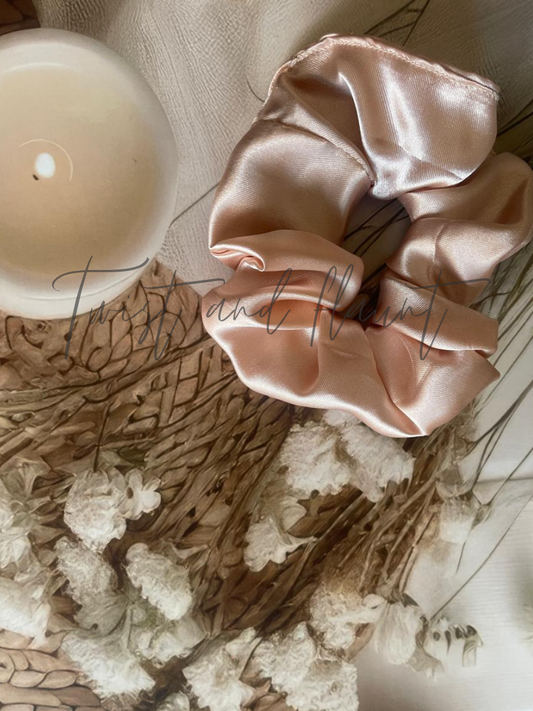 Ivory Cream Simply Satin Scrunchie