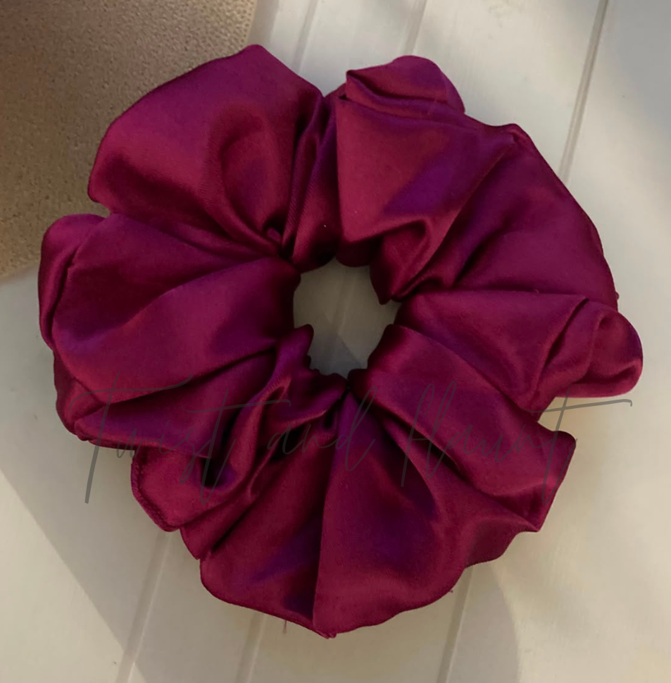 Dark Magenta Purple Simply Satin Scrunchie