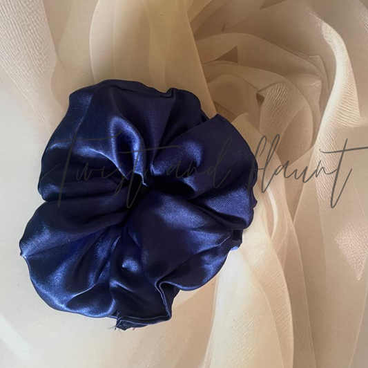 Midnight Blue Simply Satin Scrunchie