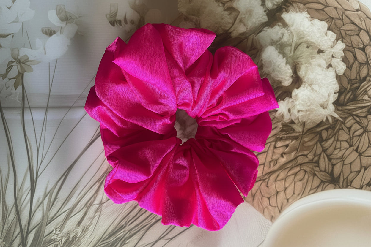 Pure Mulberry Silk Pink Scrunchie