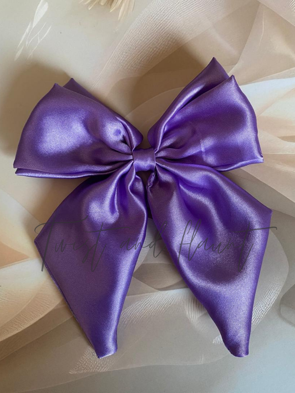Regal Violet Double Layer Bow Clips
