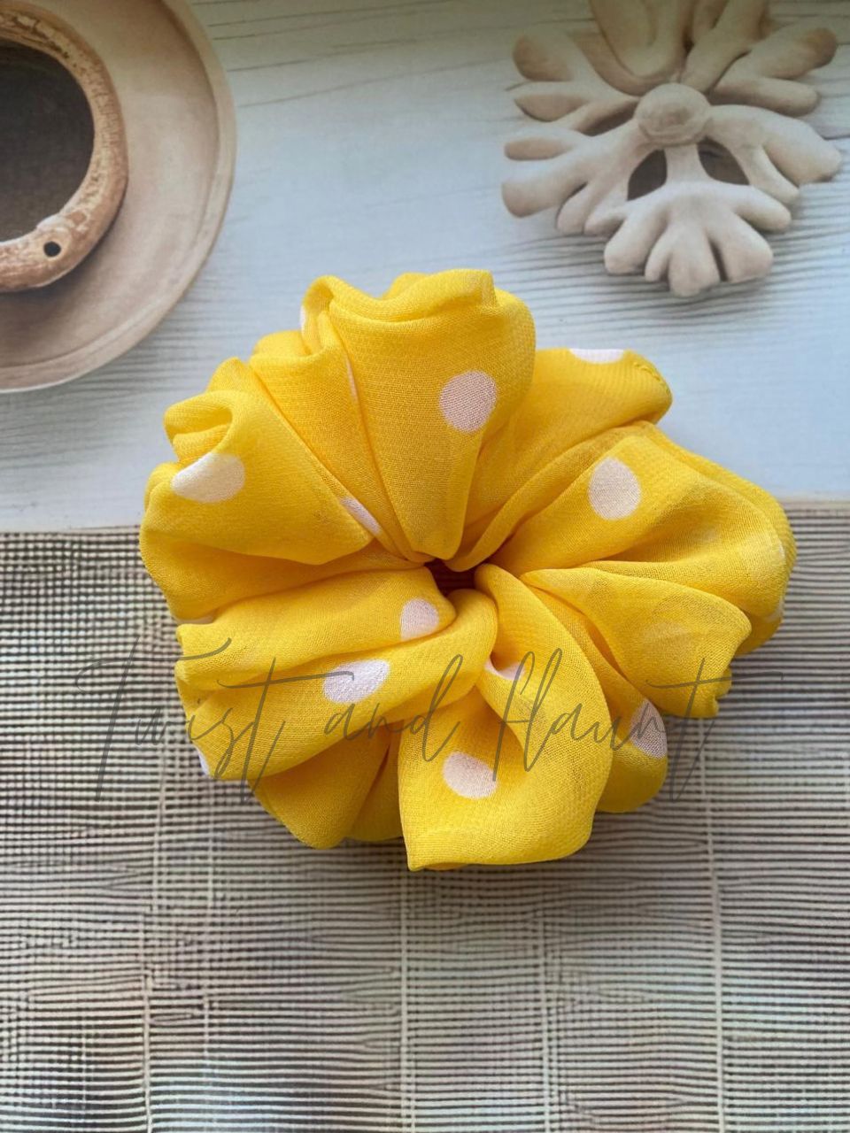Sunny Polka Georgette Scrunchie
